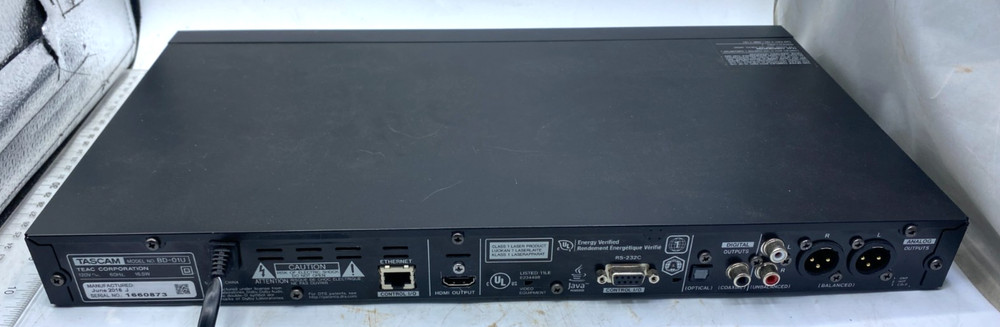 Tascam Rack Mountable Professional Studio DVD Player BD-01U