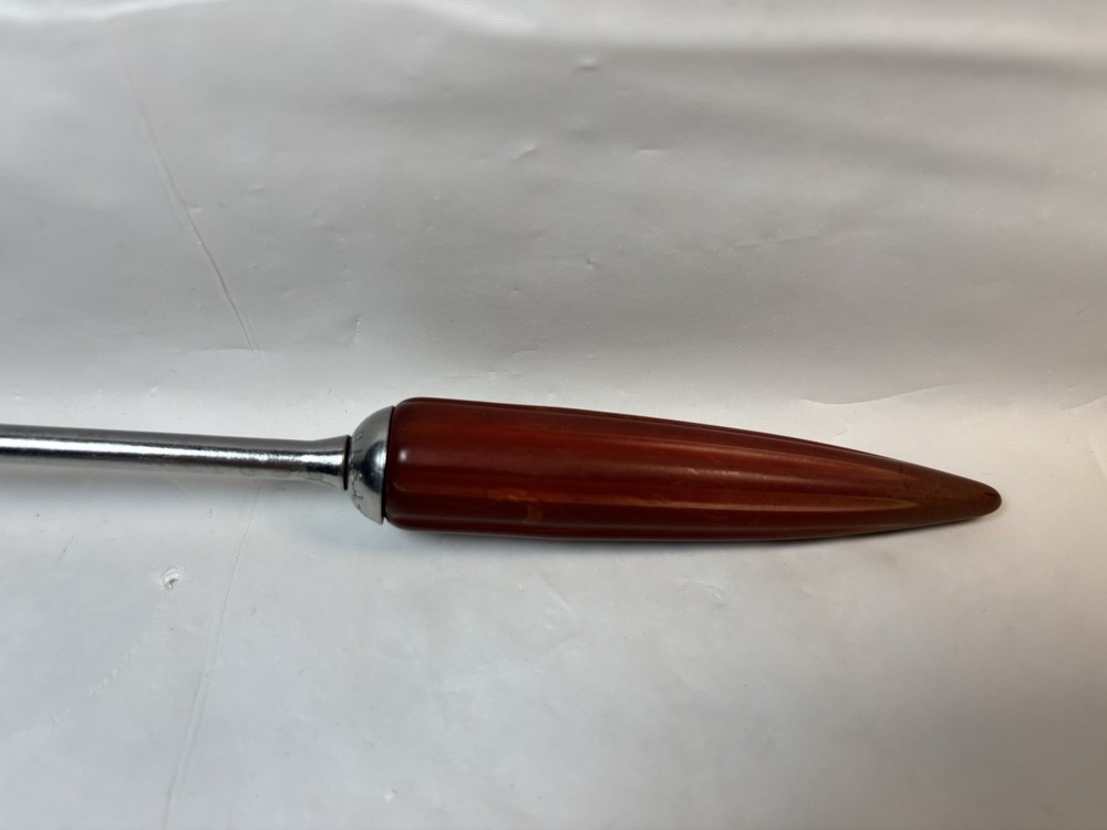 Androck Stainless Smaller Serving Spoon Maroon Bakelite Bullet Shaped Handle