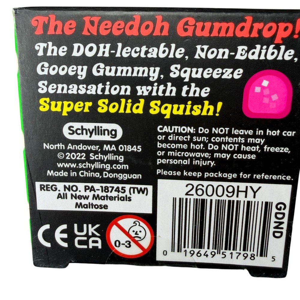 Nee Doh PINK Gumdrop Super Solid Squish Needoh Gumdrop New