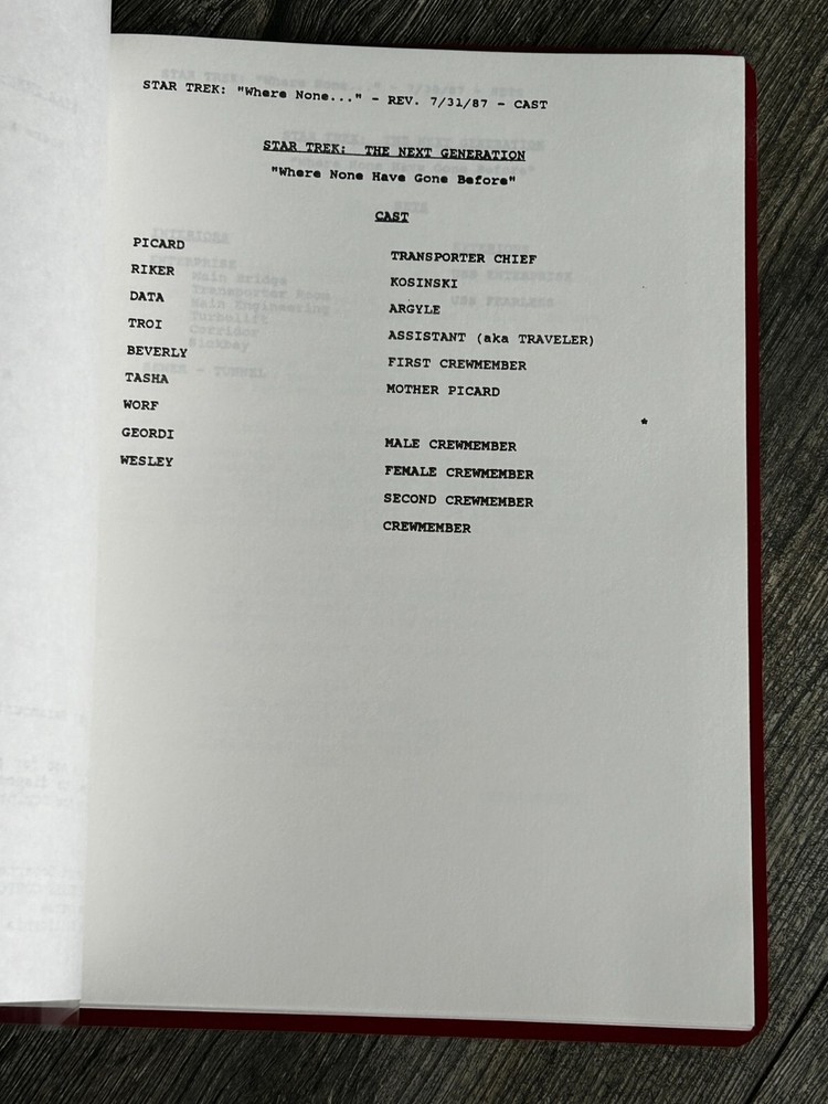 STAR TREK Script The Next Generation Where None Have Gone Revised Final Draft