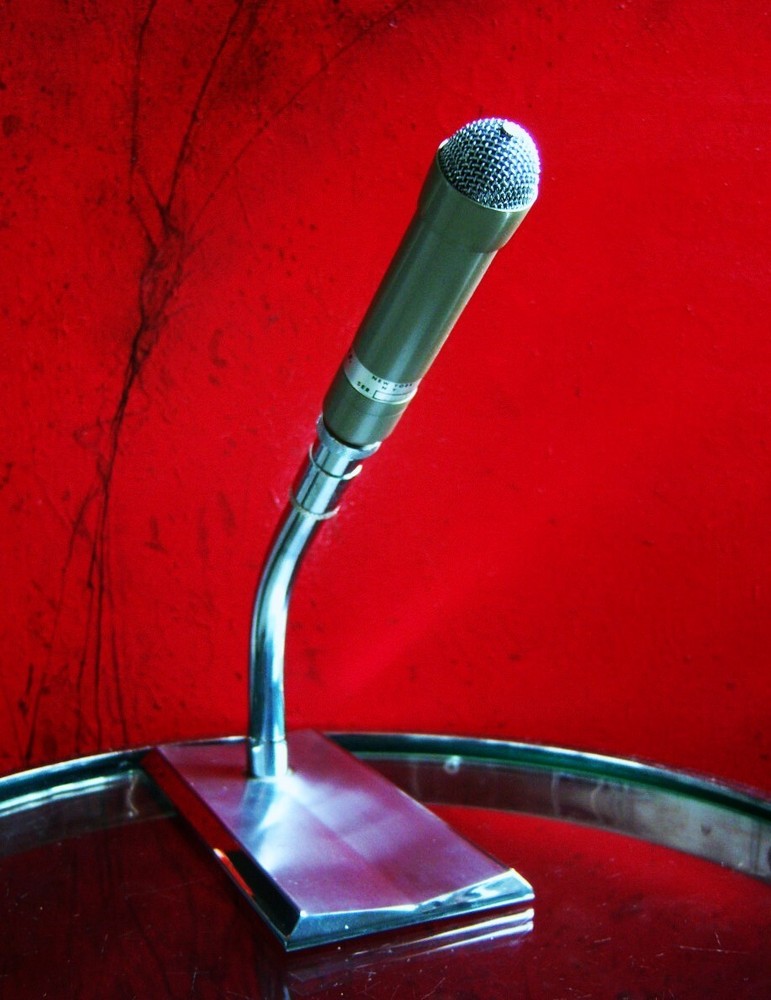 Vintage RARE 1950's Executone EXPP / E.V 646 dynamic microphone w Ampex stand
