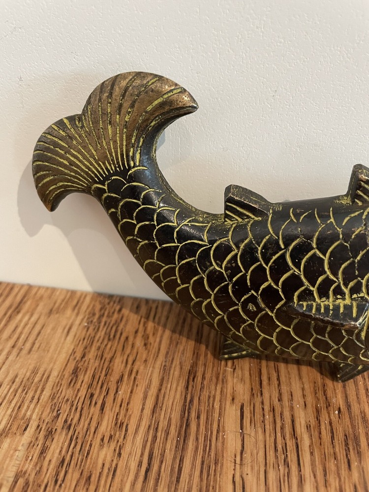 Solid Brass Fish Carp Padlock with 2 Keys, Great Used Condition Lock!!!!