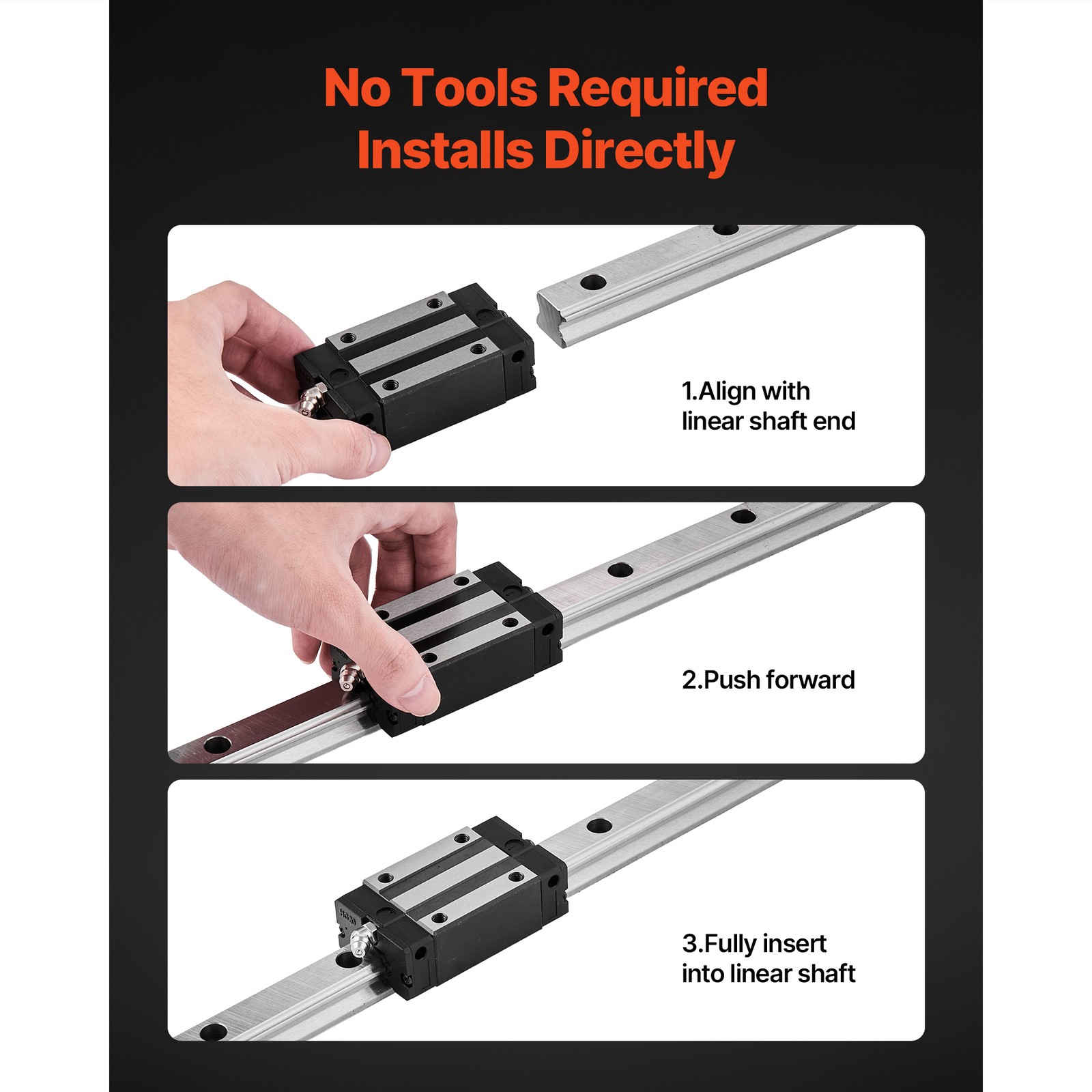 Uimoso Linear Rail Kit HGR20 2Pcs 1000 mm (39.4 in) Guide Rails with 4 Blocks