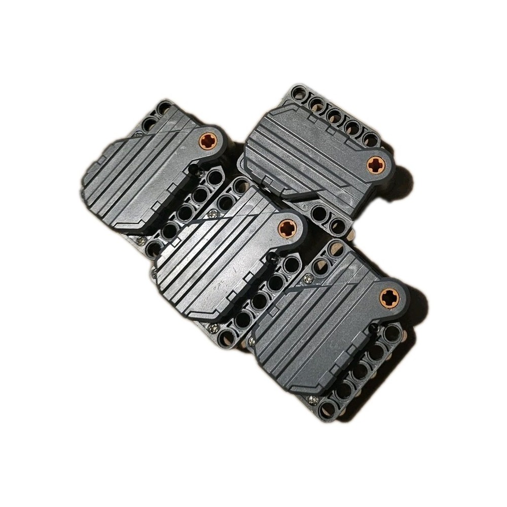 Pull Back Motor Set, 4 Pack Gray Technical Building Blocks, Compatible with...