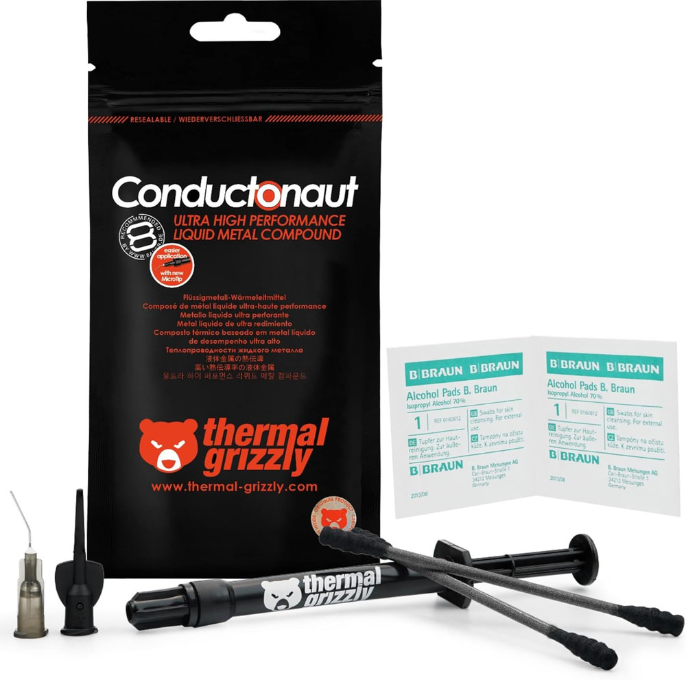 Conductonaut - 1 Gram - High Performance Liquid Metal Compound Thermal Paste for
