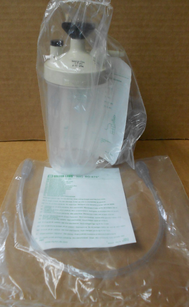 Bubble Humidifier for Oxygen Concentrators w/Connector Adapter Tubing