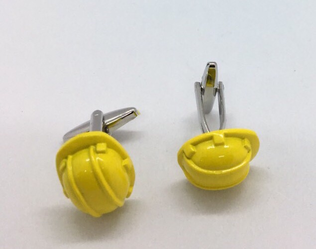 Yellow Halmet Design Cufflinks