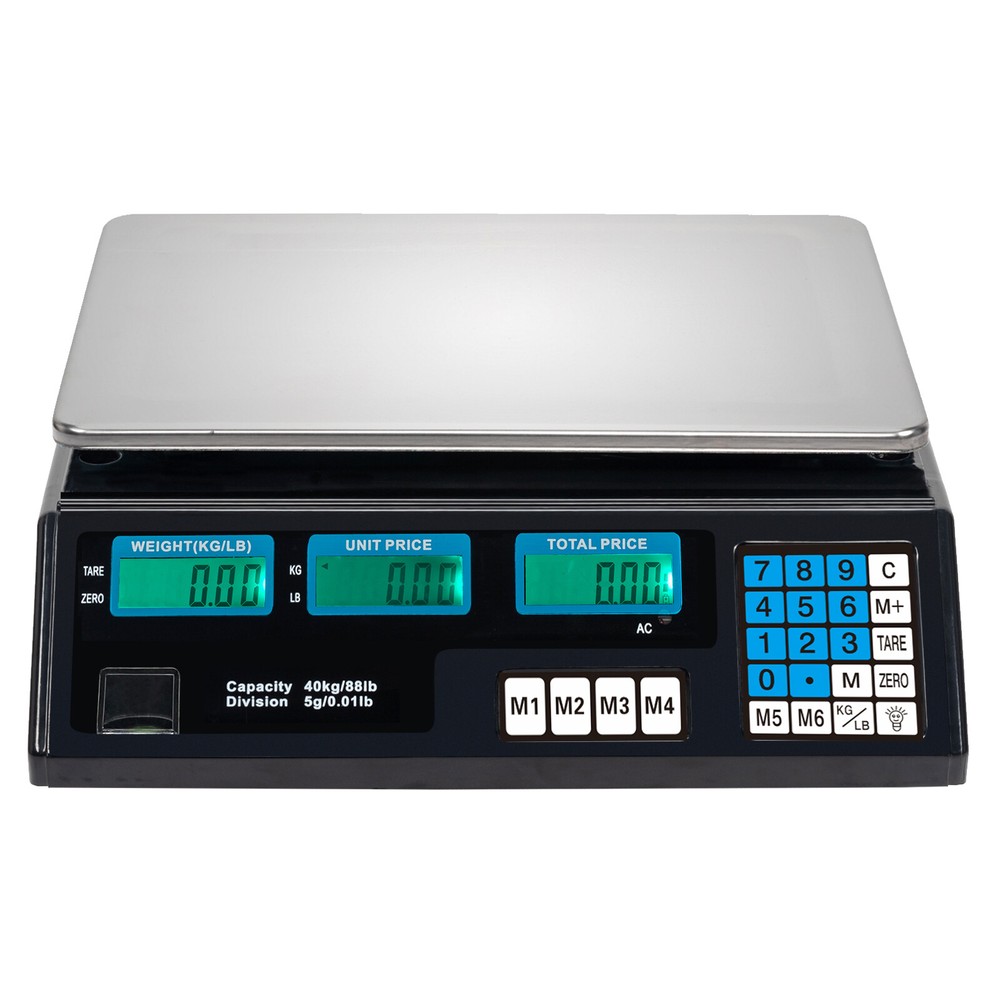 ACS-30 40kg/5g Digital Price Computing Scale for Vegetable Silver & Black--