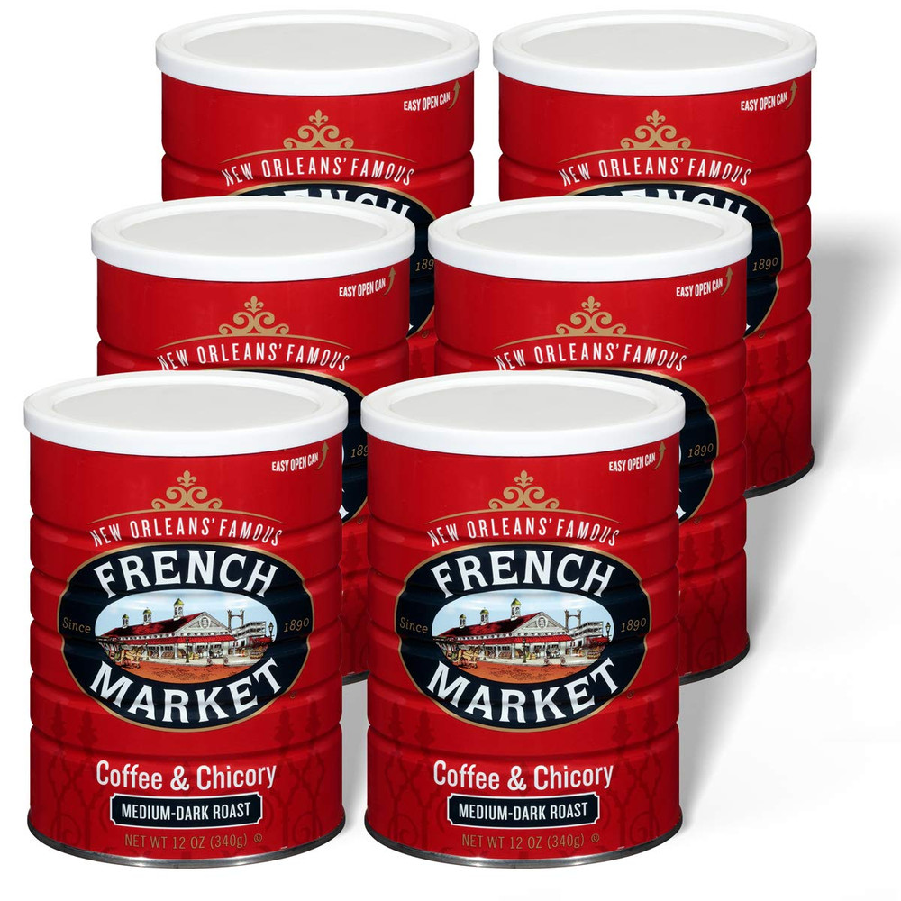 Coffee & Chicory Medium-Dark Roast Ground Coffee 12 oz Can (6 Pack)