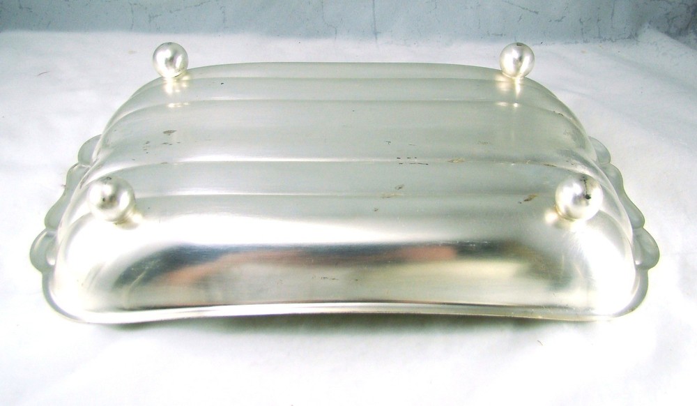 WMF E P Brass IKORA Silverplate Germany Footed Bowl Dish Length 12"