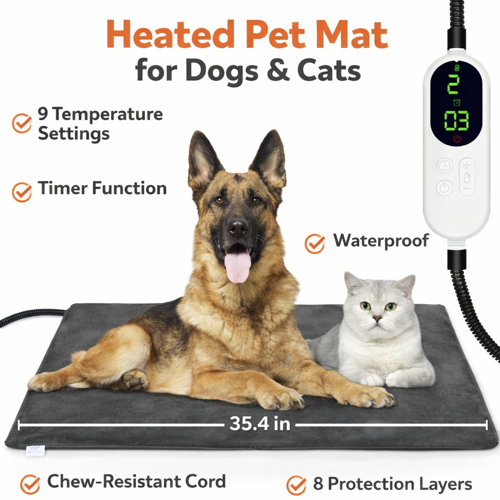 Large Pet Heating Pad Electric Blanket Waterproof Mat Warmer Washable Dog Cats