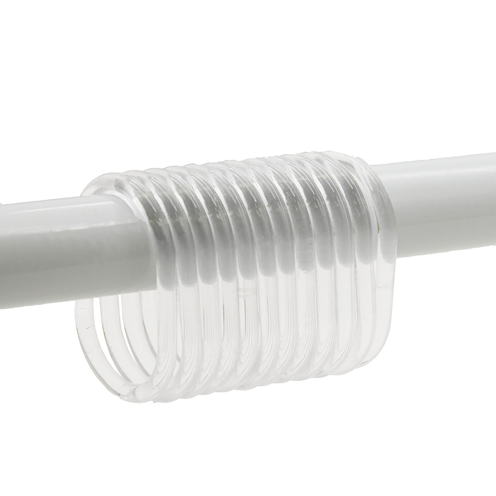 Shower Curtain Rings Plastic Hooks Solid And Clear Color Set of 12