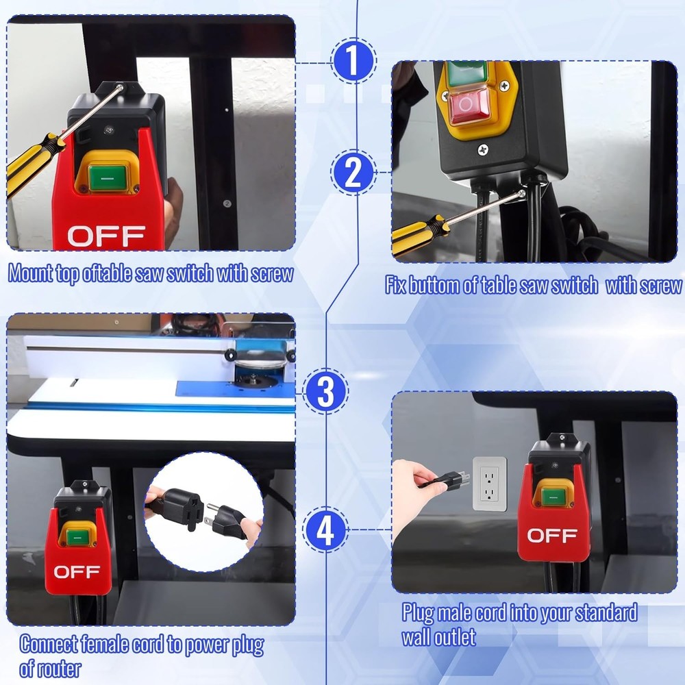High-Quality Router Switch with Hands-Free Operation for Workshop Safety