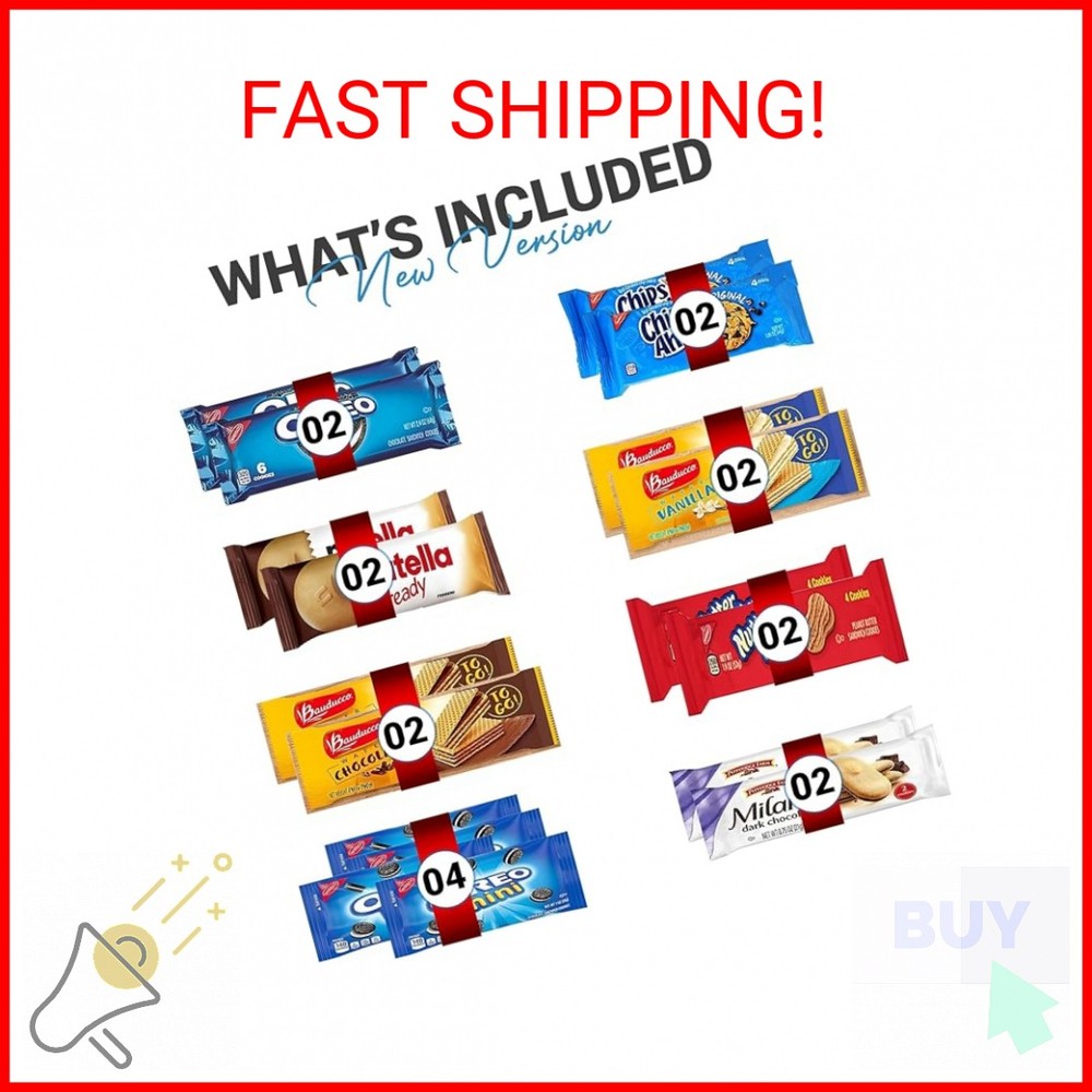 Cookies Variety Pack - Individually Wrapped Assortment, Sampler Bulk Care Packag