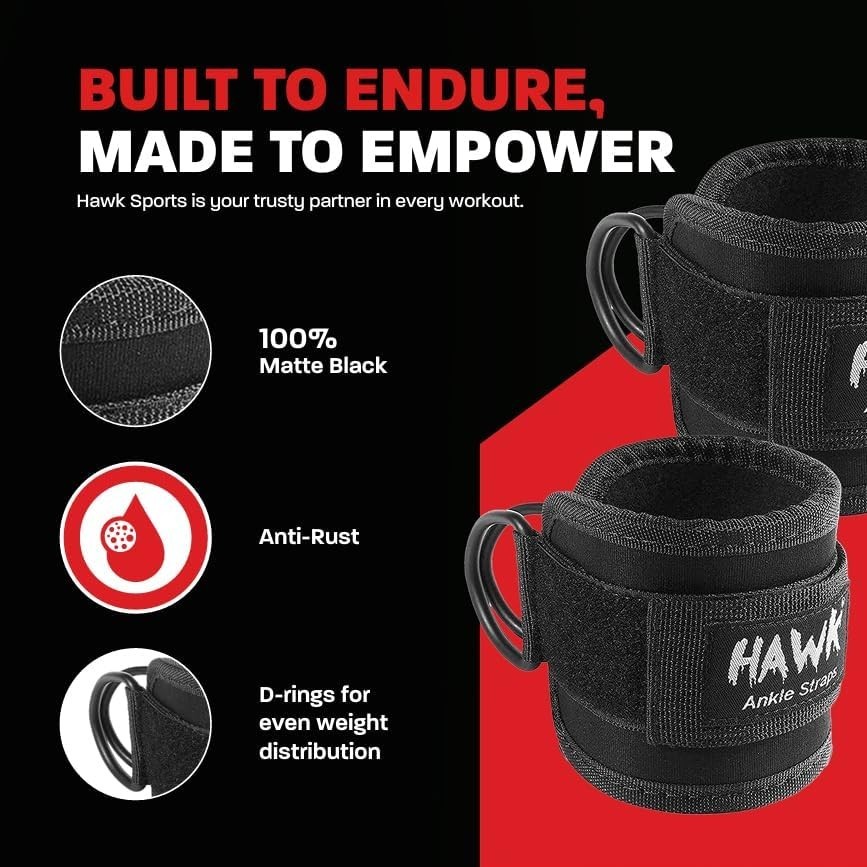 Durable Ergonomic Ankle Straps for Strength Training - Maximum Support & Comfort