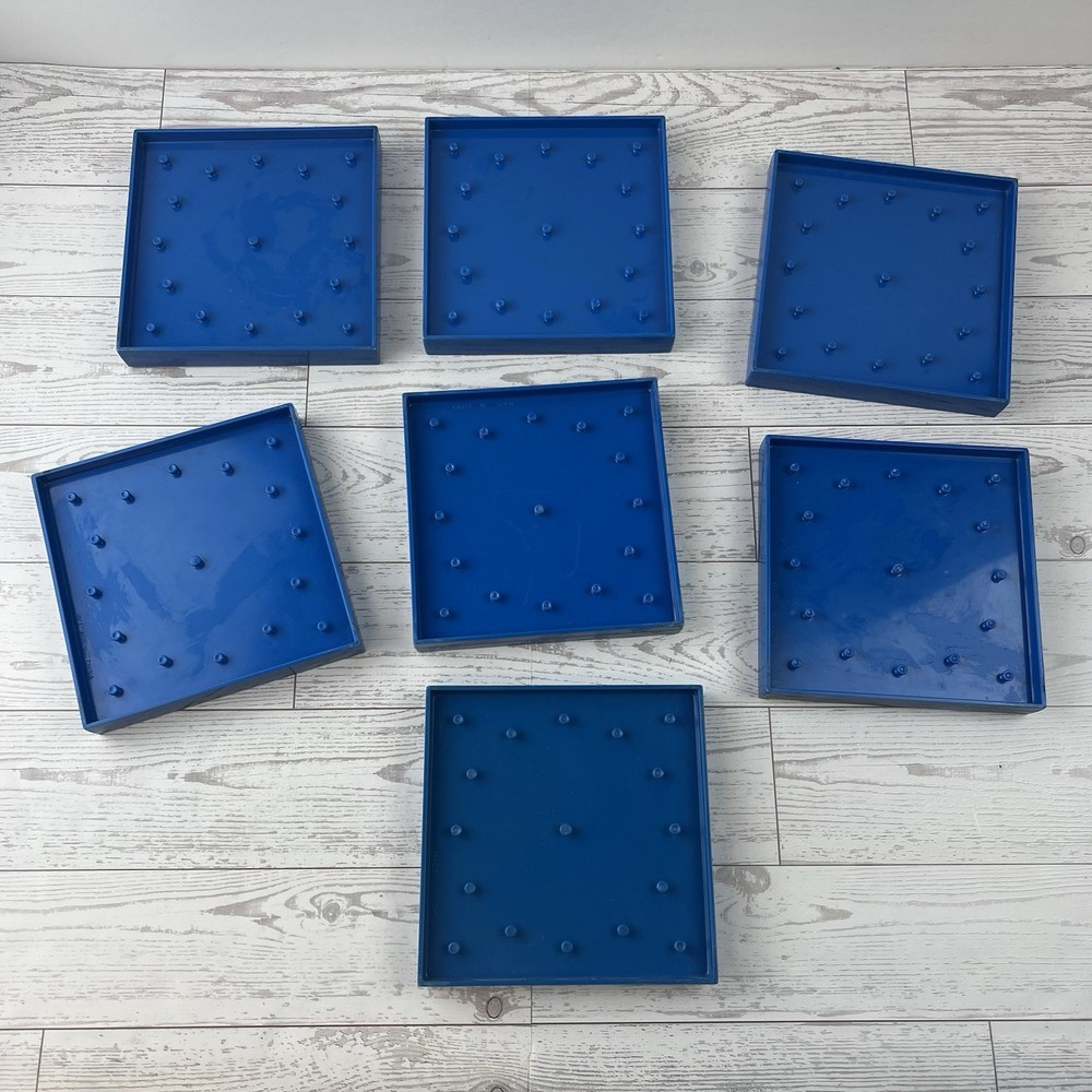Lot Of 7 Double Sided Geoboards 5x5 Plastic Math Manipulative Different Patterns