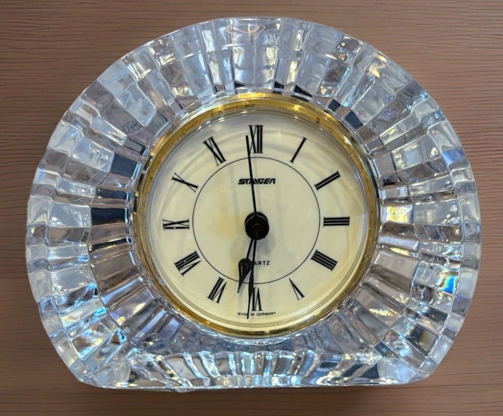 Staiger Half Noon Quartz Crystal Clock, Desk Clock, Germany - Nice!