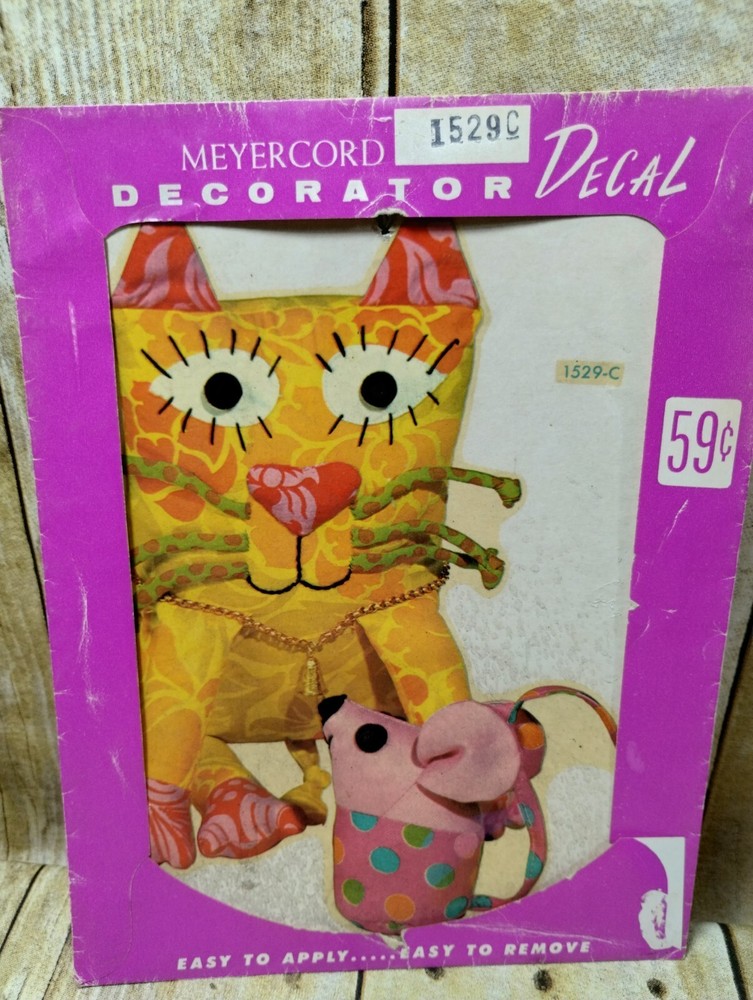 Vintage Meyercord Decal Transfer Patterns Cat & Mouse #1529C