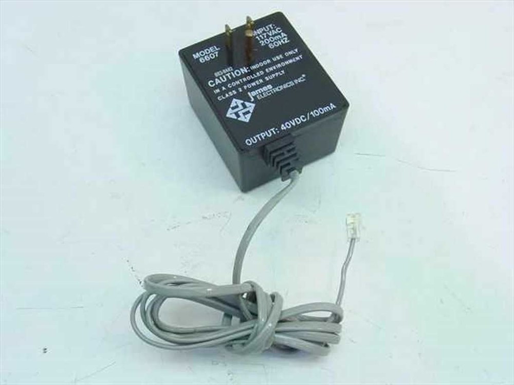 James Electronics 6607 AC Adapter 40 VDC 100mA - RJ11 Plug