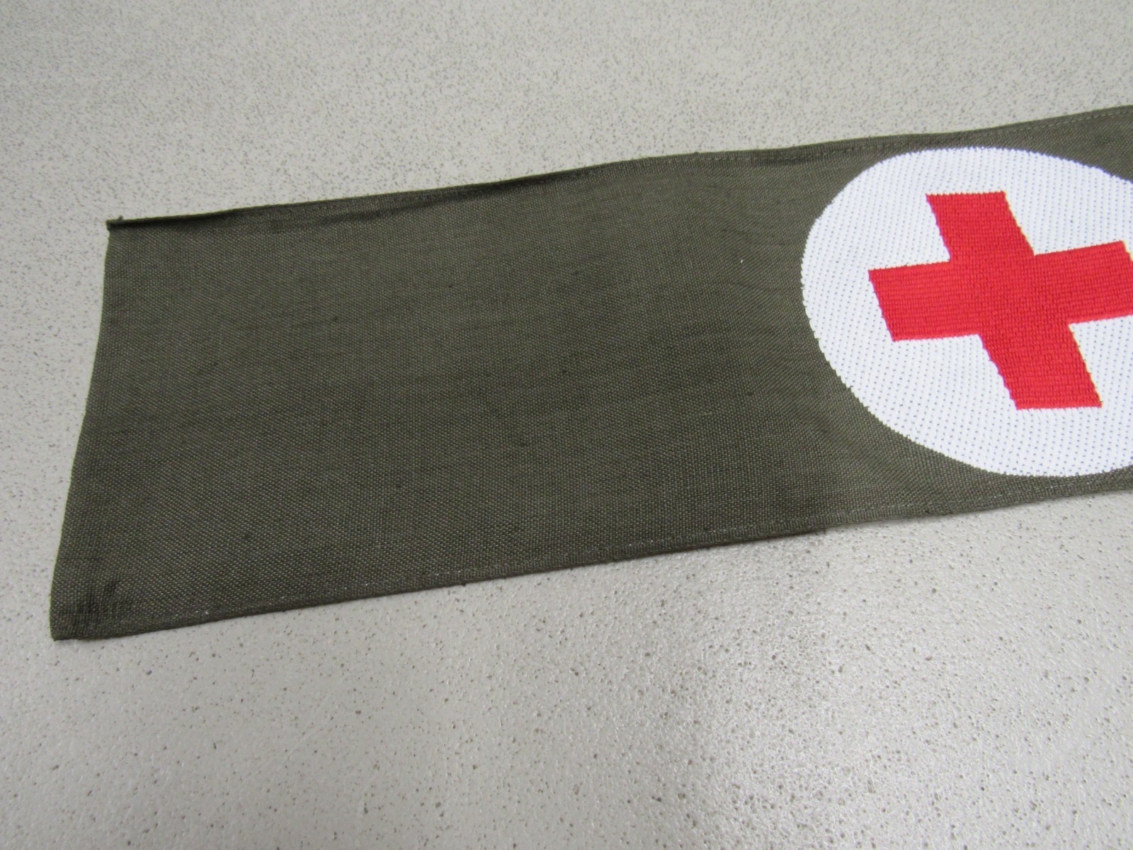 West German Red Cross Armband Cloth OD White Reversible Medic 1960s NOS
