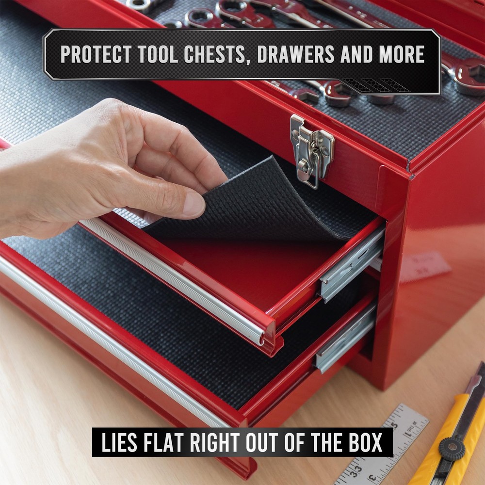 Precision Defined Professional Grade Tool Box Liner, Black | Tool Box Drawer Lin