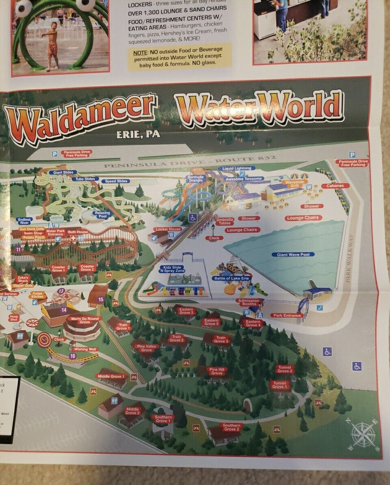 2017 Waldameer Amusement Theme Park Map Brochure Guide