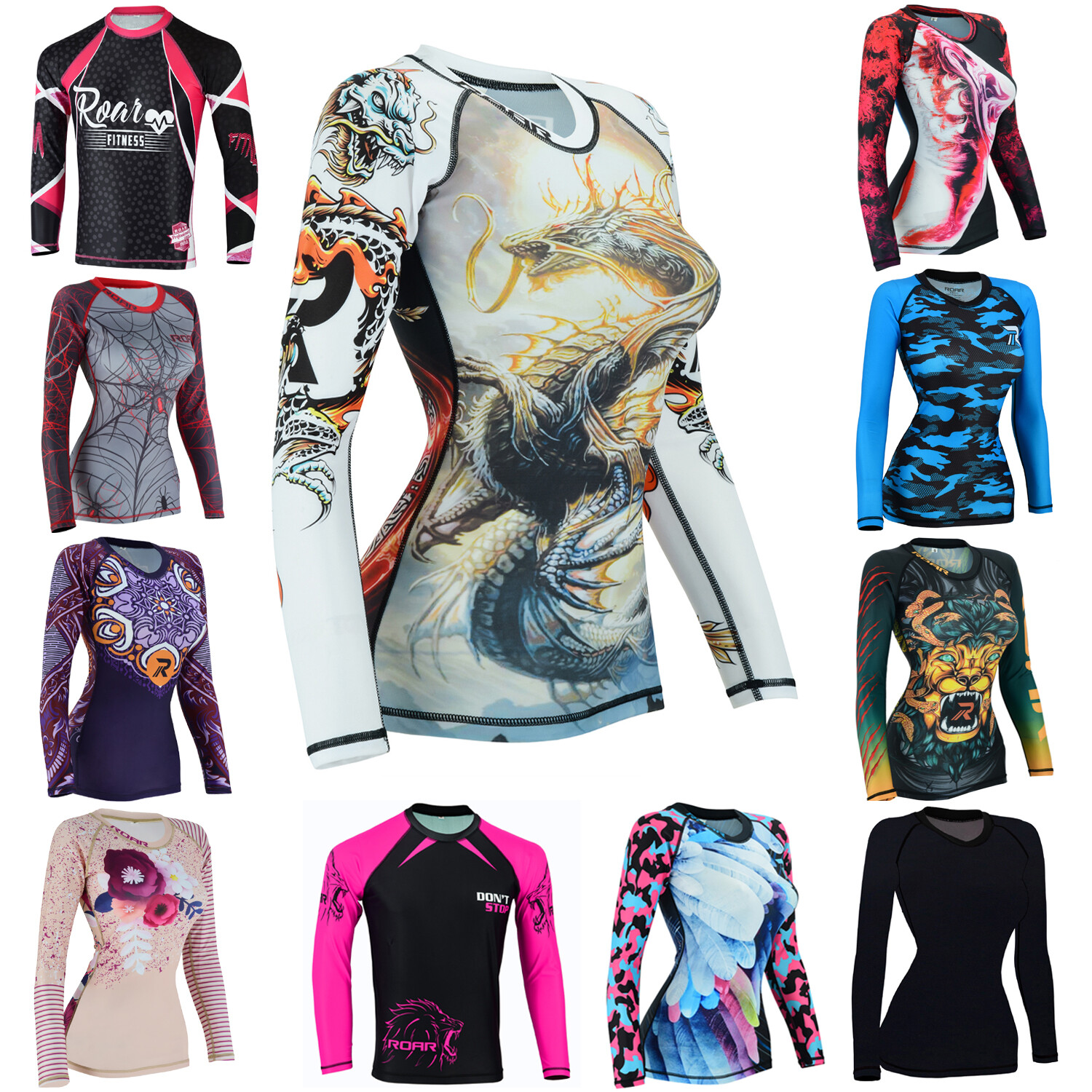Koyes Fightwear Women's MMA Compression Rash Guard Wrestling Long Sleeve Top