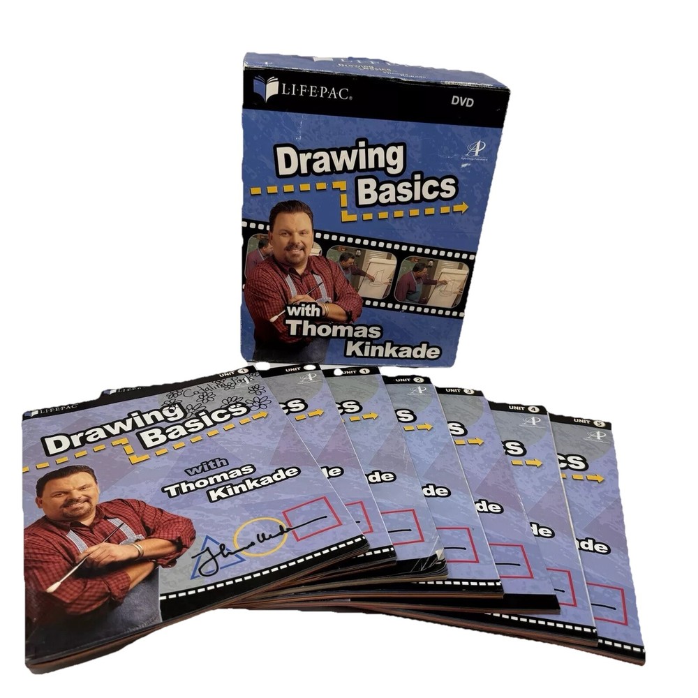 Drawing Basics Thomas Kinkade Complete BoxSet DVD 5 Unit Workbooks Teacher Guide