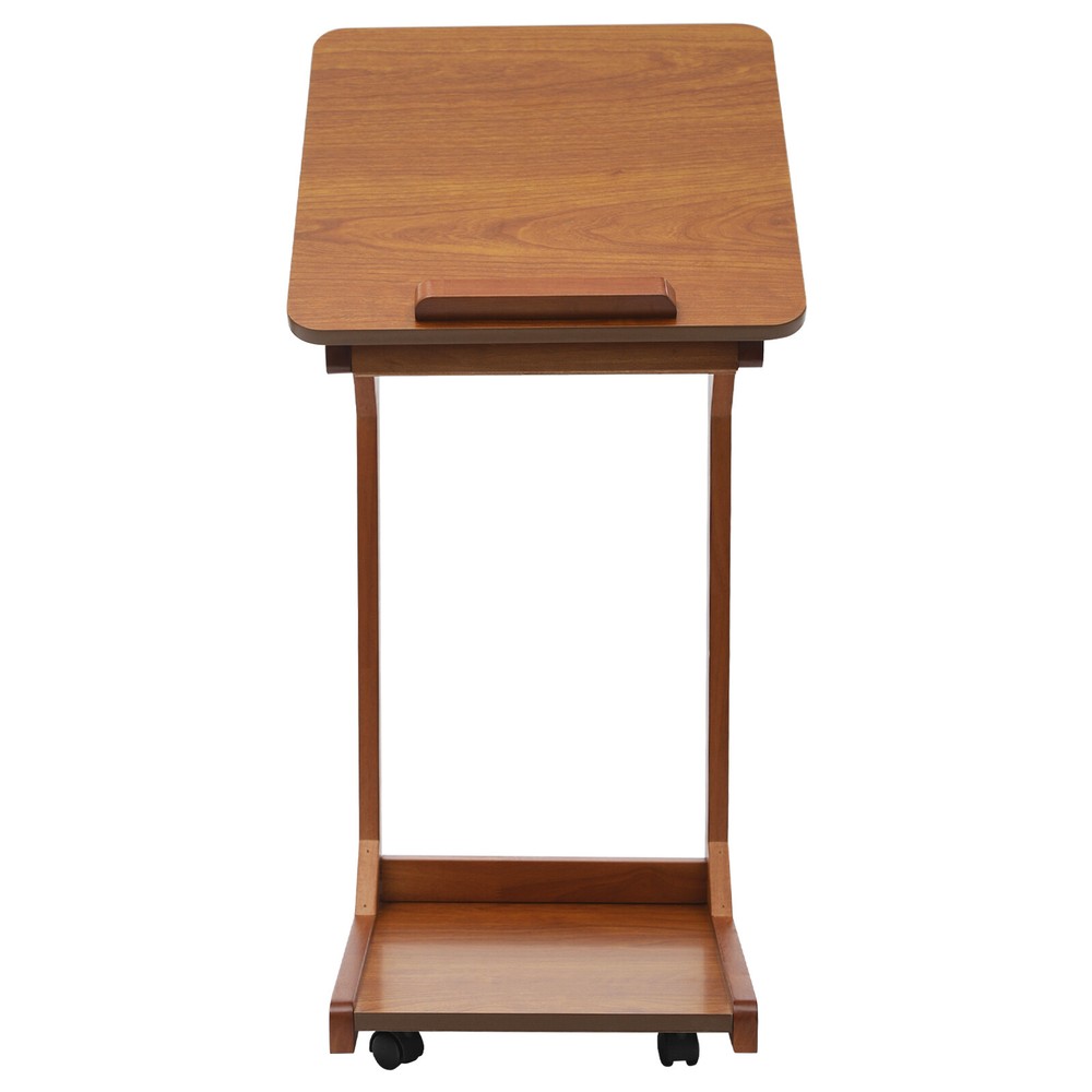 C-shaped Table Couch Table Sofa Bed Side Table W/ Wheels 40*40*63cm 0-40° Angle