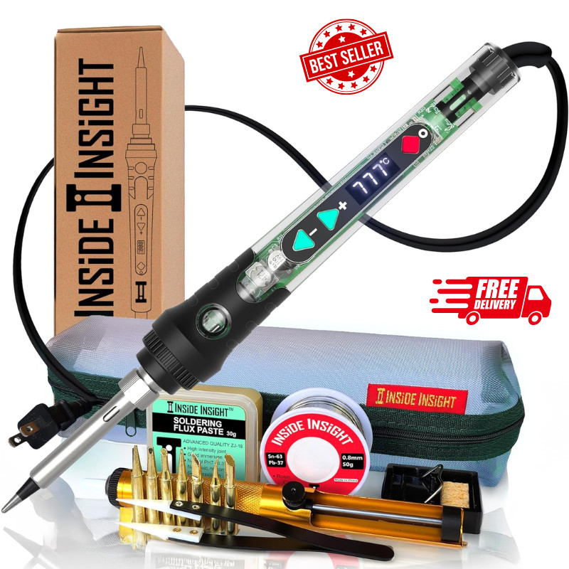 Lnside Lnsight 68W Adjustable Temperature Soldering Iron Kit for DIY Projects
