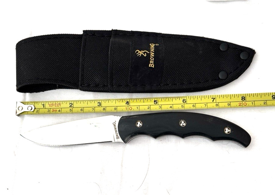 Vintage Browning Model 559 Fixed Blade Knife & Sheath Excellent Condition