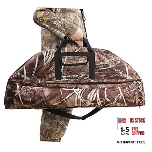 Lightweight Soft Compound Bow Case with Pockets, 600D Water 37.4 inch Camo