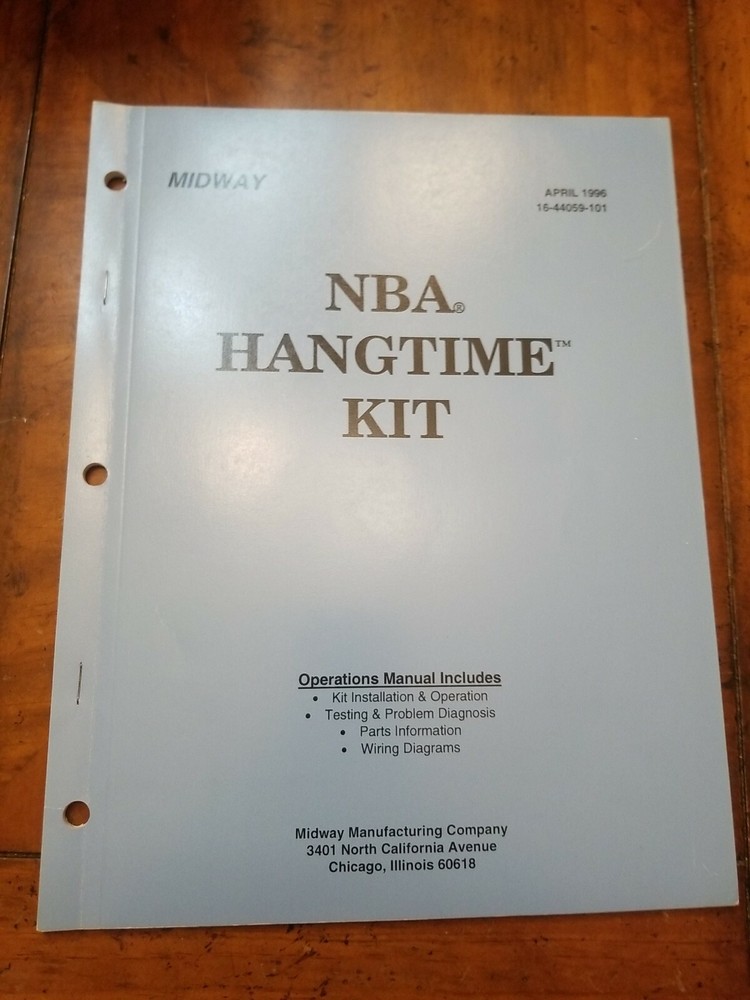 NBA JAM HANGTIME KIT     arcade video game manual