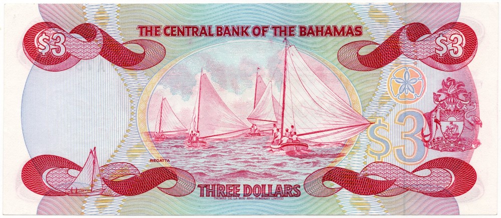 Bahamas 1974 3 Dollars P44a EF+