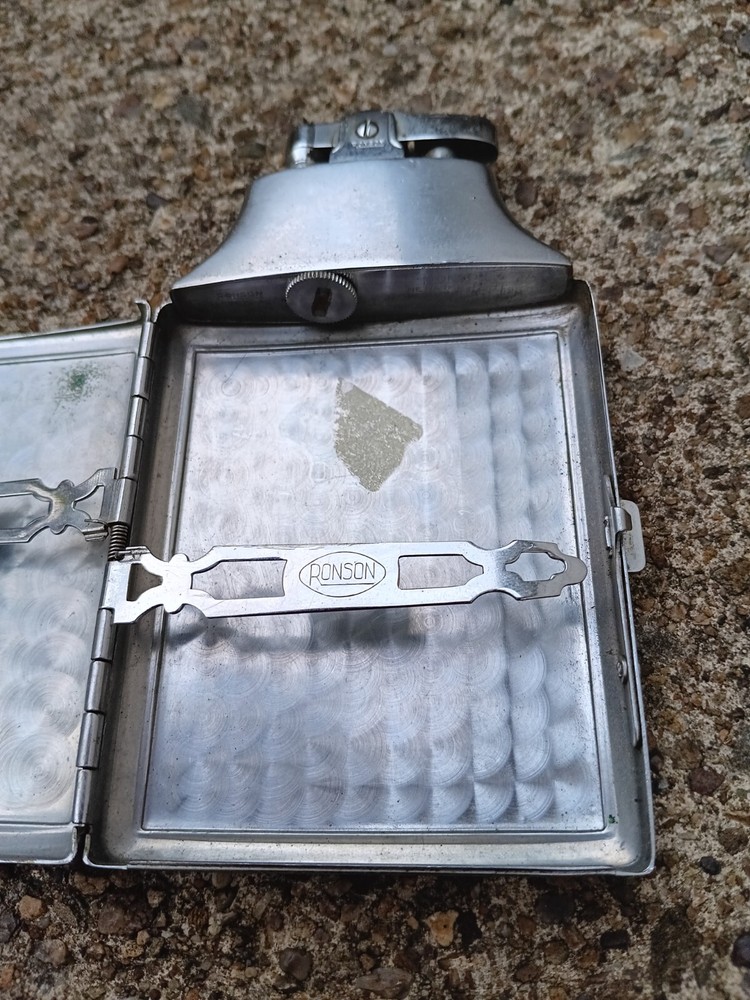 1930s Ronson Mastercase Cigarette Lighter Case Combo