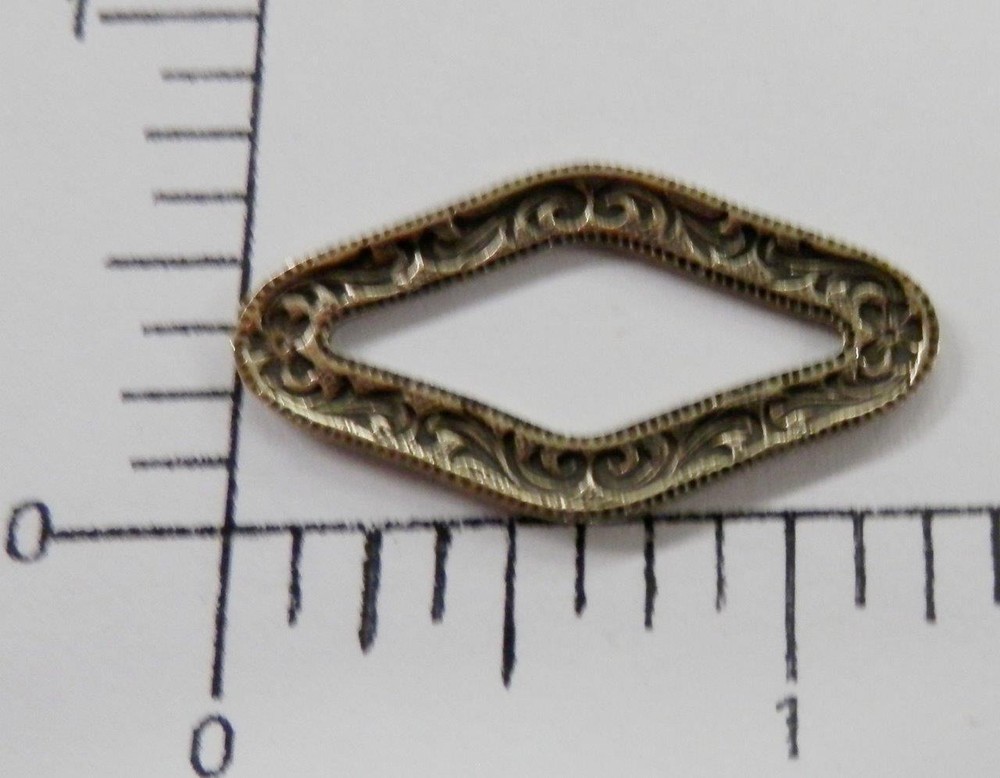 25223 2 Pc Brass Oxidized Open Diamond Shape Jewelry Finding