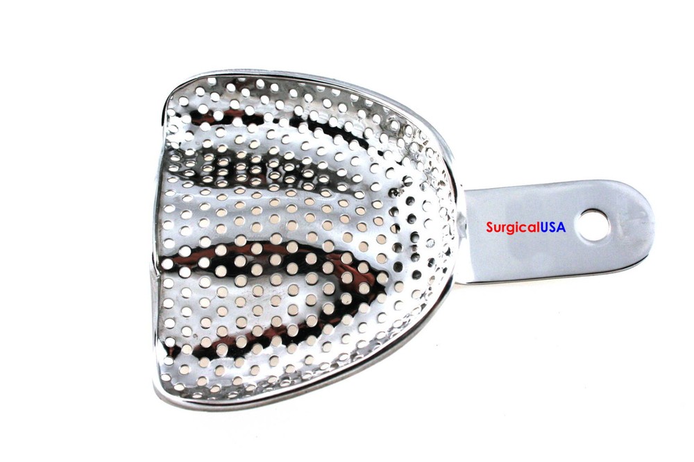 Metal Impression Trays Upper Full Denture Perforated Medium Dental Instruments
