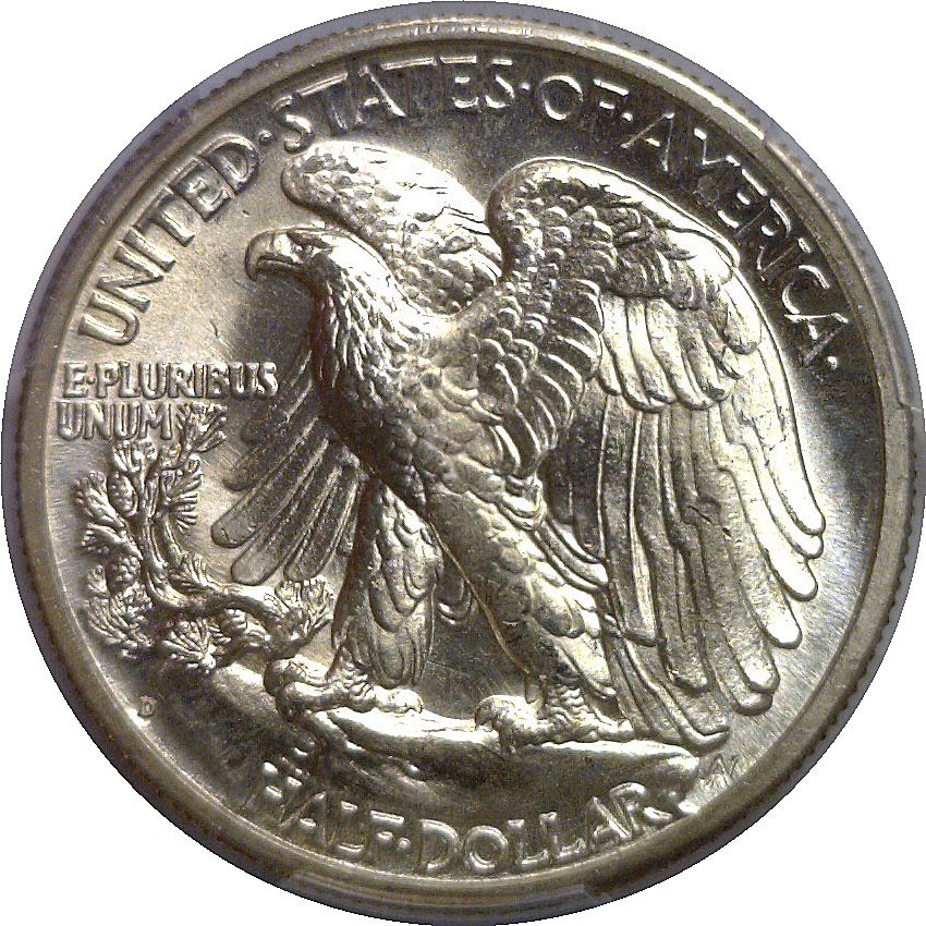 1943-D Walking Liberty Half Dollar PCGS MS-65+