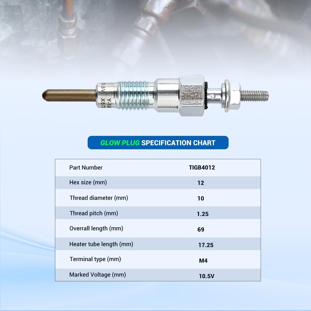 Techie TIGB4012 Glow Plug Replace for NGK (2031) Y103V Plug,...