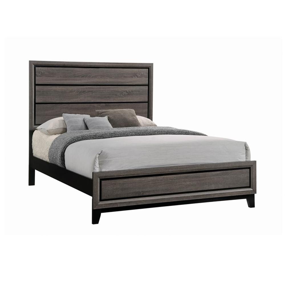 Coaster 4-Piece Transitional Wood Eastern King Panel Bedroom Set in Gray
