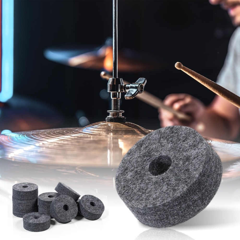 Soft Cymbal Stand Felt Washer 10 Pcs Round Replacement for...
