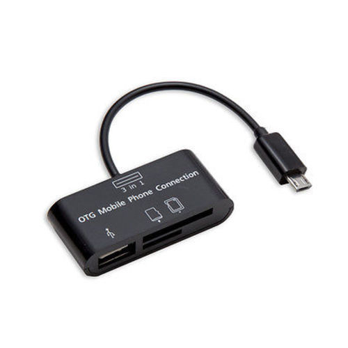 OTG Micro USB to Card Reader/USB Hub Cable for Mobile Devices with OTG Support