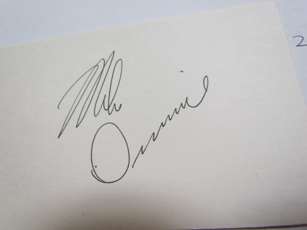 Mike Dimmel Signed Index Card JSA AUCTION CERTIFIED