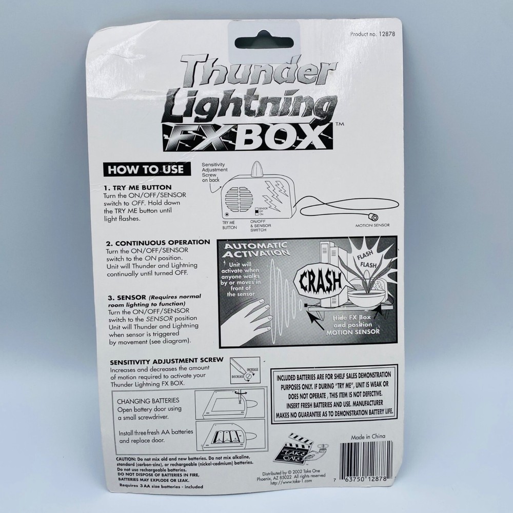 Thunder Lightning FX Box Instant Portable Storm Loud Crashes & Strobing Flashes