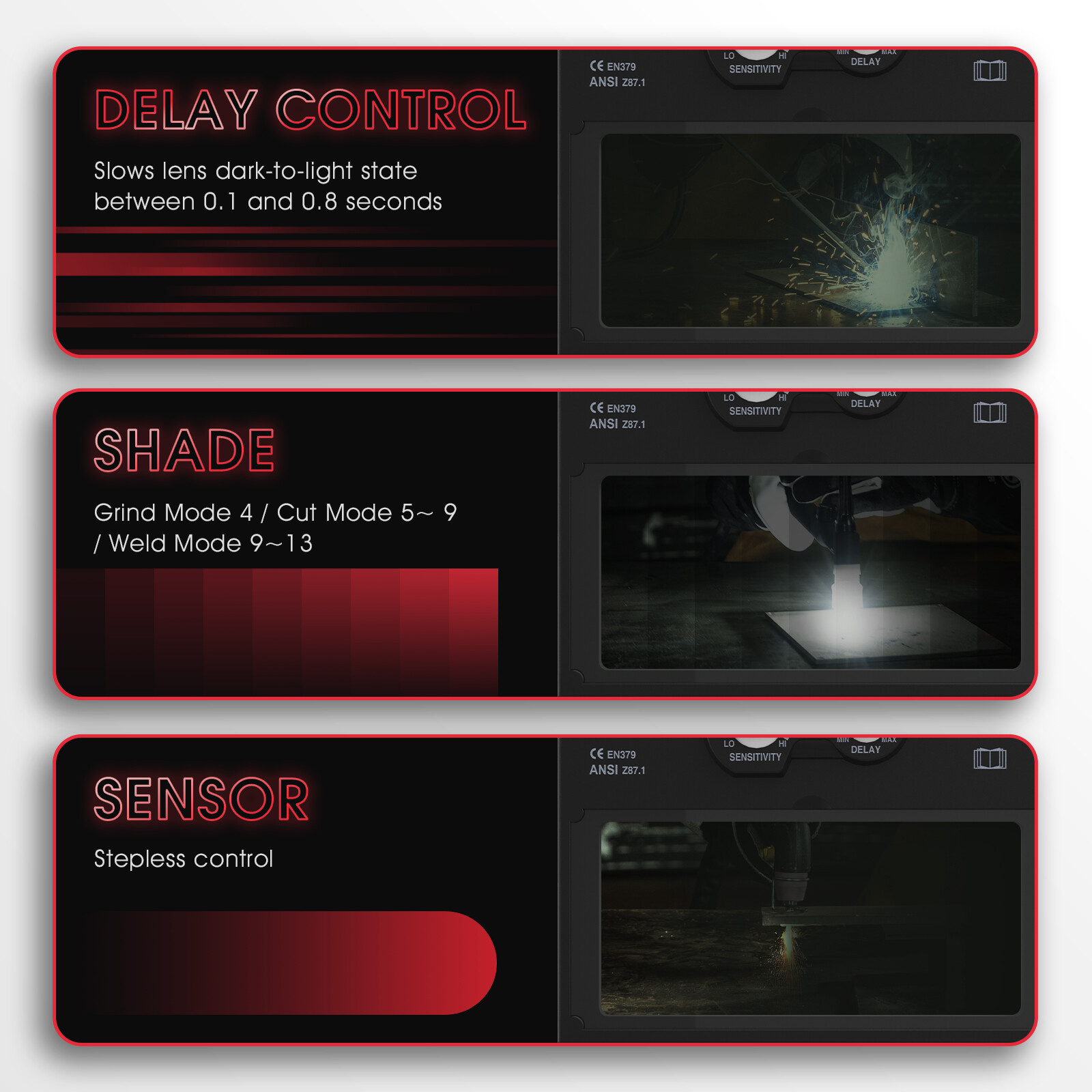 Solar Welder Helmet True Color Auto-Darkening Welding Helmet ARC TIG MIG Weld