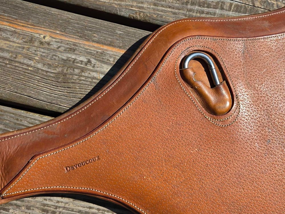 Devoucoux Light Brown Padded Belly Guard Stud Jump Girth - 50"-125cm - Light Use