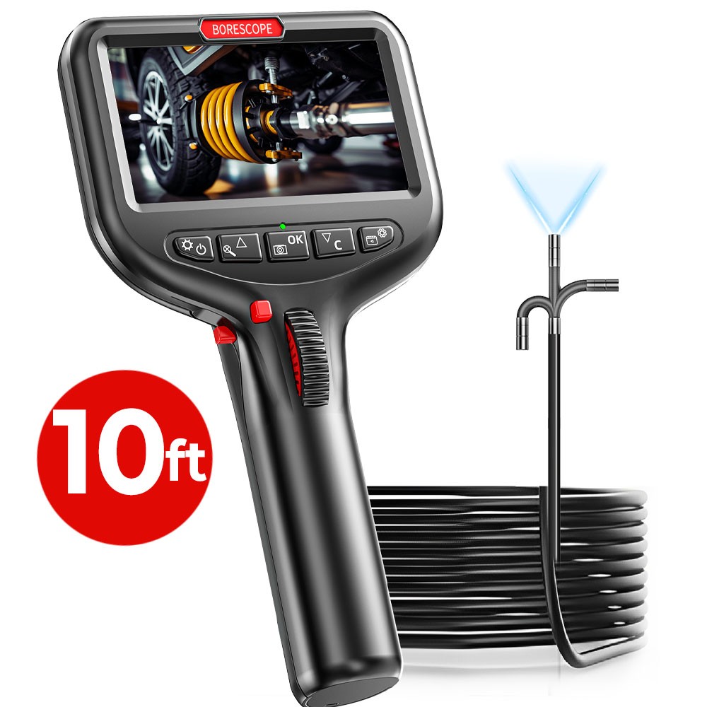 10ft/5ft SCOPIX 360° 2Way Articulating Borescope Endoscope Inspection Camera 6MM