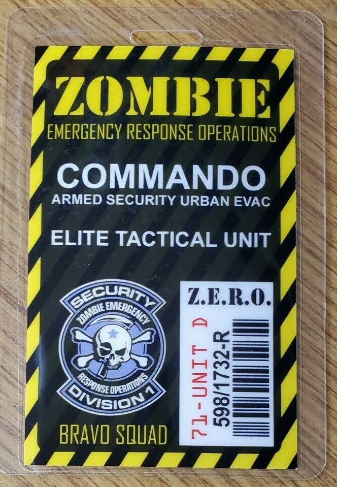 Zombie Emergency Response Operation ID Badge-Commando Elite Tactical Unit