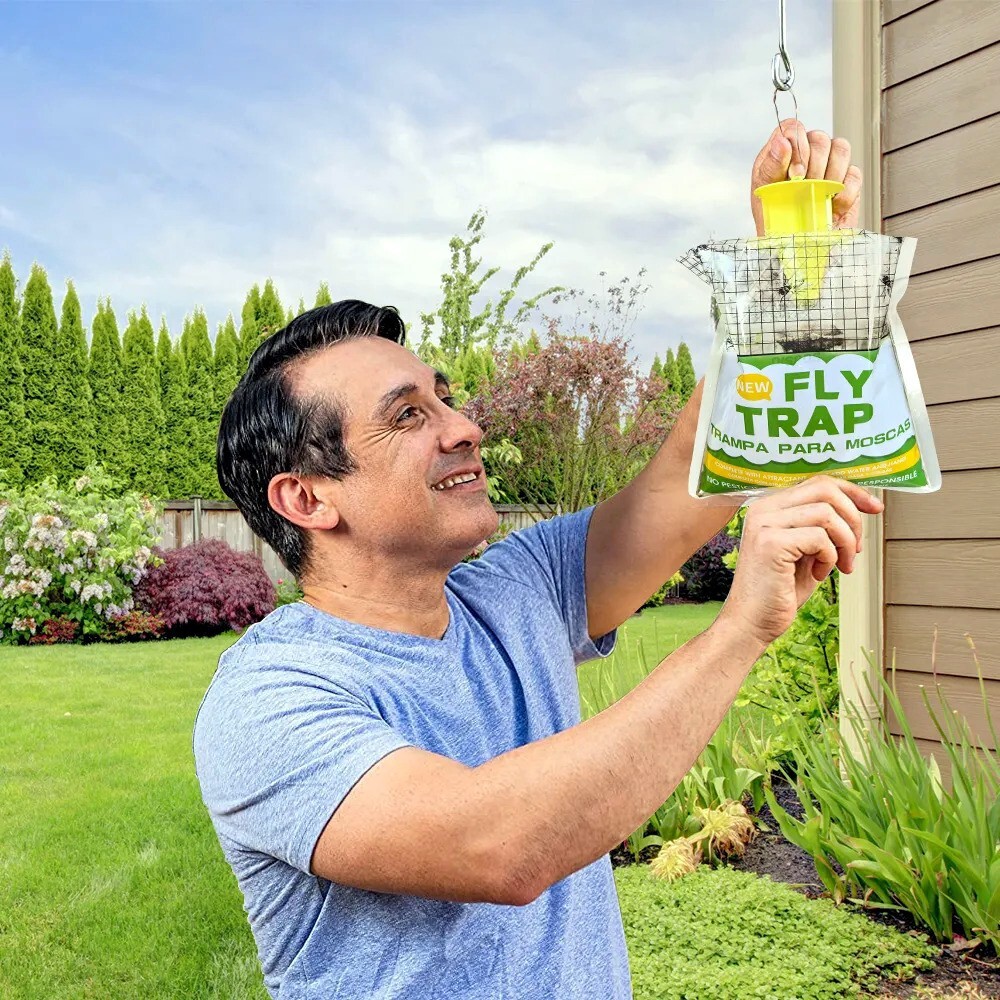 10 Pack Outdoor Fly Traps, Disposable Non Toxic Hanging Catcher Killer Large Bag