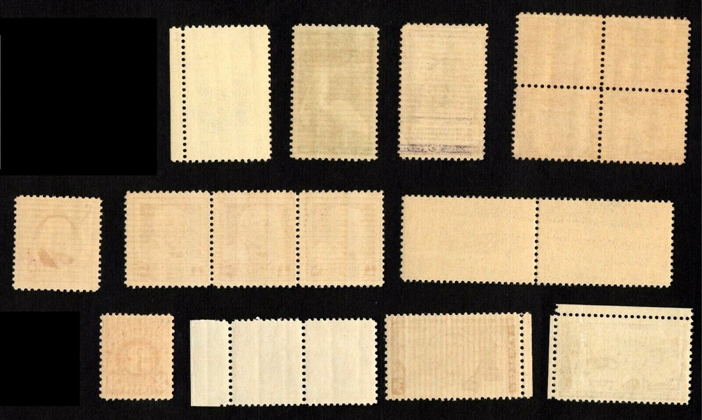 MINT OG NH { 11 DIFF. OVERINKING, UNDERINKING, DRY PRINTING, SMEARS } EFO ERRORS